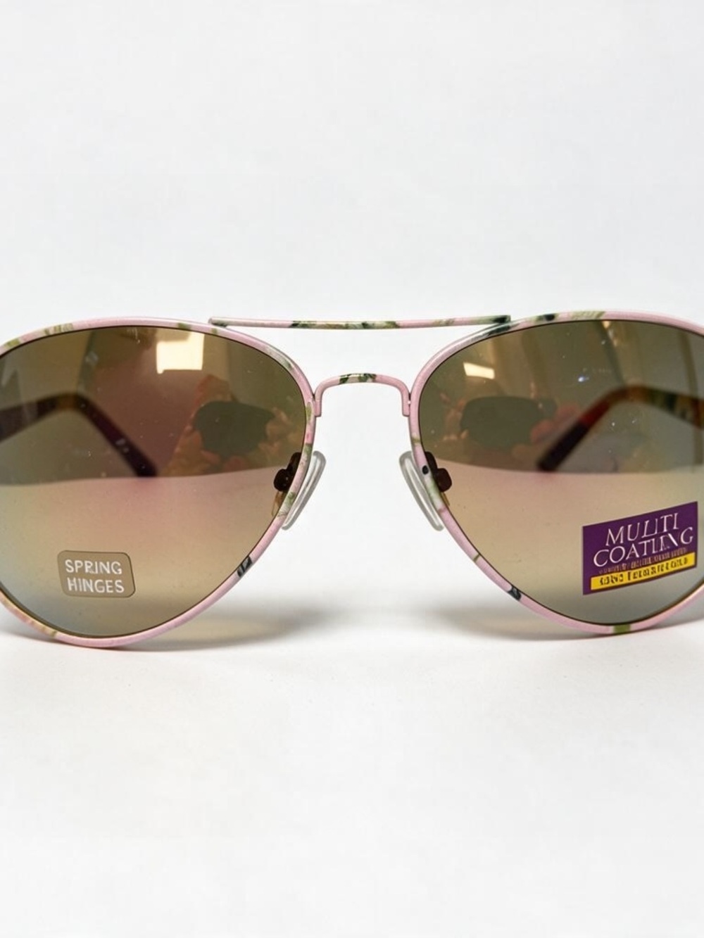 Aviator Sunglasses - Pink camo Frame with Gradient Lenses